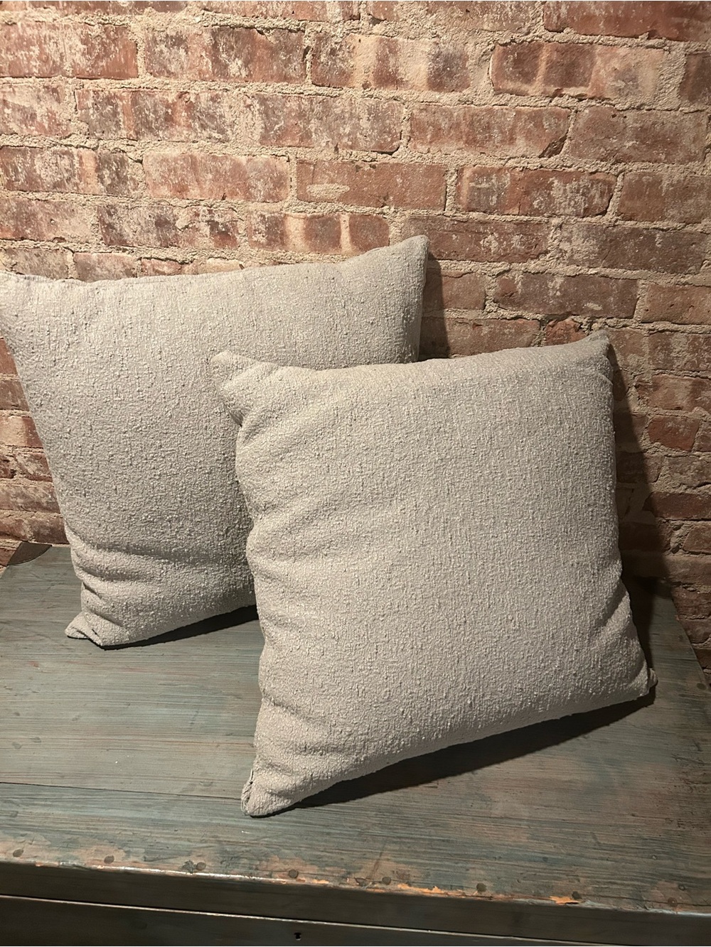 CB2 Bouclé Grey Euro Pillow Sham set